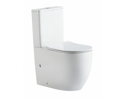 Унитаз компакт CeramaLux NS2177 цвет Белый с бачком и сиденьем Микролифт