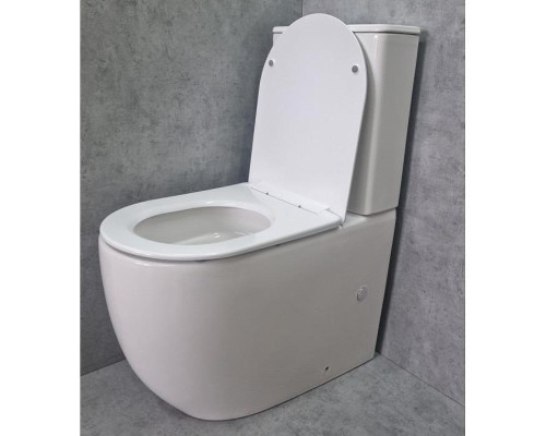 Унитаз компакт CeramaLux NS2177 цвет Белый с бачком и сиденьем Микролифт
