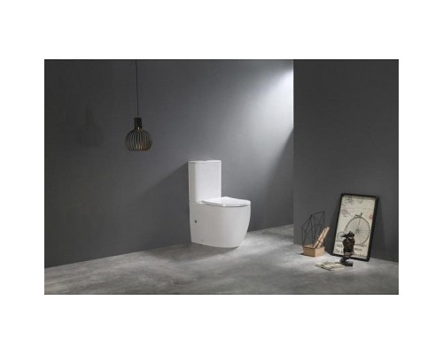 Унитаз компакт CeramaLux NS2177 цвет Белый с бачком и сиденьем Микролифт