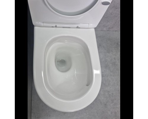 Унитаз компакт CeramaLux NS2177 цвет Белый с бачком и сиденьем Микролифт