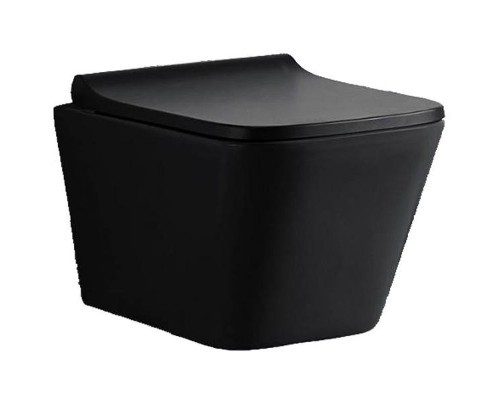 Унитаз CeramaLux NS5170MB подвесной Черный матовый с сиденьем Микролифт