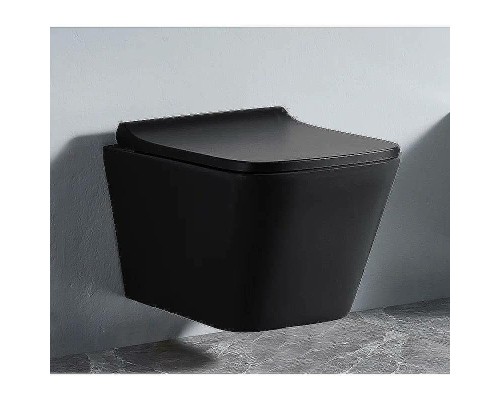 Унитаз CeramaLux NS5170MB подвесной Черный матовый с сиденьем Микролифт