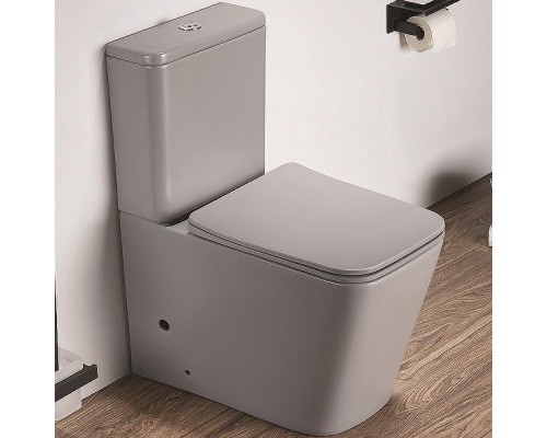Унитаз компакт CeramaLux 2170AXMH Светло-серый матовый с бачком и сиденьем Микролифт
