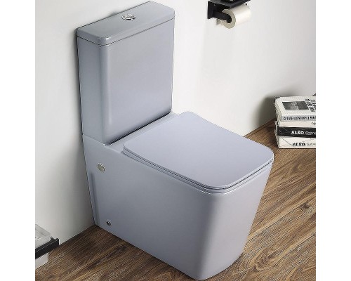 Унитаз компакт CeramaLux 2170AXMHL Голубой матовый с бачком и сиденьем Микролифт