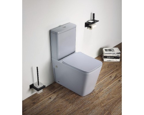 Унитаз компакт CeramaLux 2170AXMHL Голубой матовый с бачком и сиденьем Микролифт