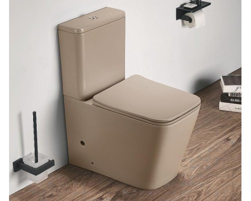 Унитаз компакт CeramaLux 2170AXMC Капучино матовый с бачком и сиденьем Микролифт