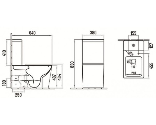 Унитаз компакт CeramaLux 2170AXMC Капучино матовый с бачком и сиденьем Микролифт