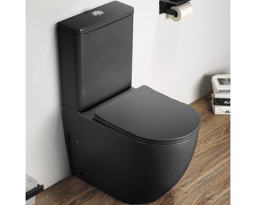 Унитаз компакт CeramaLux 2166XMDH Серый матовый с бачком и сиденьем Микролифт