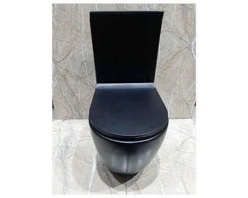 Унитаз компакт CeramaLux 2166MB Черный матовый с бачком и сиденьем Микролифт