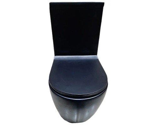 Унитаз компакт CeramaLux 2166MB Черный матовый с бачком и сиденьем Микролифт