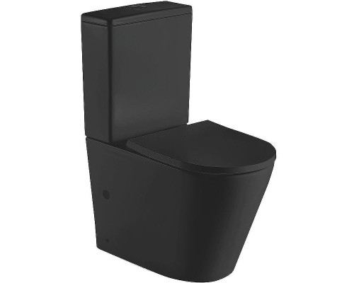 Унитаз компакт CeramaLux 2179-1MB Черный матовый с бачком и сиденьем Микролифт