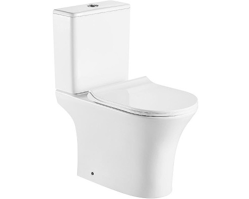 Унитаз компакт CeramaLux 1217-1А Белый глянцевый с бачком и сиденьем Микролифт