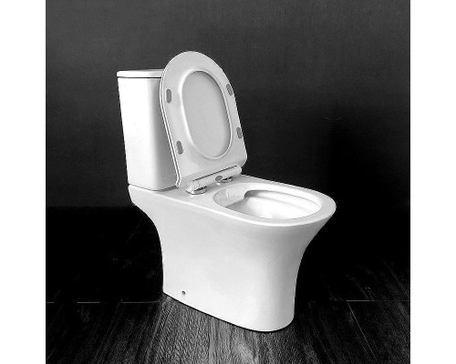 Унитаз компакт CeramaLux 1217-1А Белый глянцевый с бачком и сиденьем Микролифт