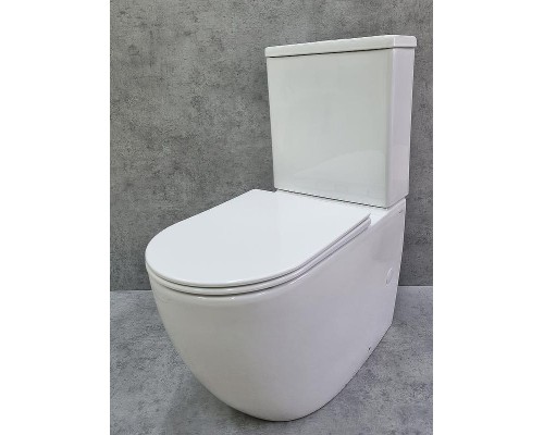 Унитаз компакт CeramaLux TR2176 Белый глянцевый с бачком и сиденьем Микролифт