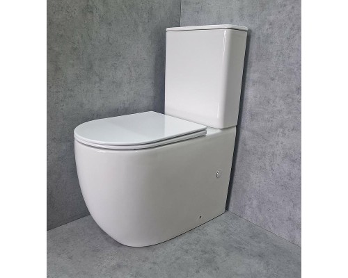 Унитаз компакт CeramaLux TR2176 Белый глянцевый с бачком и сиденьем Микролифт