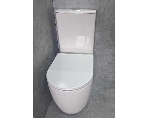 Унитаз компакт CeramaLux TR2176 Белый глянцевый с бачком и сиденьем Микролифт