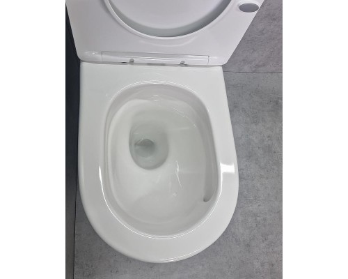 Унитаз компакт CeramaLux TR2176 Белый глянцевый с бачком и сиденьем Микролифт