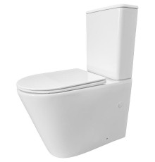Унитаз компакт CeramaLux TR2178 Белый глянцевый с бачком и сиденьем Микролифт