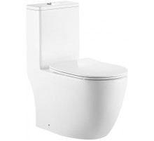Унитаз моноблок CeramaLux TR2176MN Белый глянцевый с сиденьем Микролифт