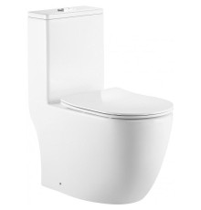 Унитаз моноблок CeramaLux TR2176MN Белый глянцевый с сиденьем Микролифт