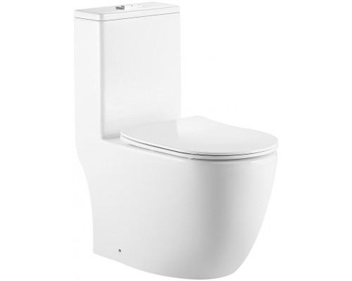 Унитаз моноблок CeramaLux TR2176MN Белый глянцевый с сиденьем Микролифт