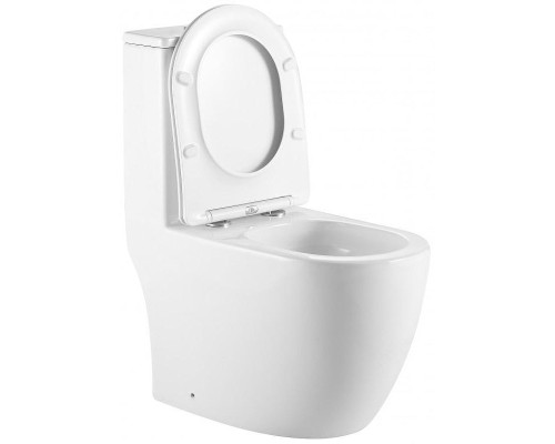 Унитаз моноблок CeramaLux TR2176MN Белый глянцевый с сиденьем Микролифт