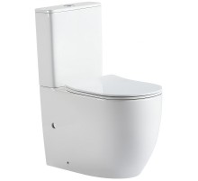 Унитаз компакт CeramaLux TR2177 Белый глянцевый с бачком и сиденьем Микролифт