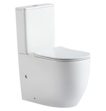 Унитаз компакт CeramaLux TR2177 Белый глянцевый с бачком и сиденьем Микролифт