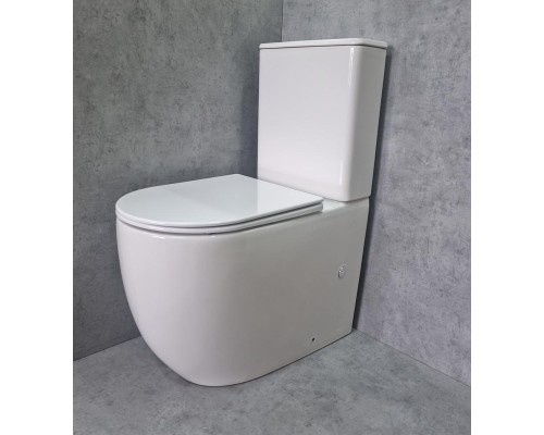 Унитаз компакт CeramaLux TR2177 Белый глянцевый с бачком и сиденьем Микролифт