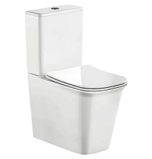 Унитаз компакт CeramaLux 1222-1A Белый глянцевый с бачком и сиденьем Микролифт
