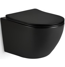 Унитаз CeramaLux TR2196MB подвесной Черный матовый с сиденьем Микролифт