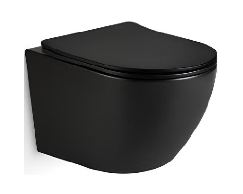Унитаз CeramaLux TR2196MB подвесной Черный матовый с сиденьем Микролифт