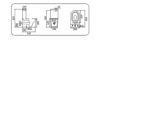 Унитаз компакт CeramaLux TR2175 цвет Белый с бачком и сиденьем
