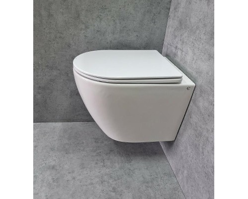 Унитаз CeramaLux TR2196 подвесной Белый глянцевый с сиденьем Микролифт