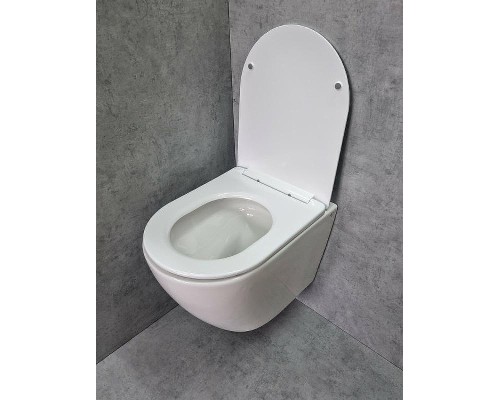 Унитаз CeramaLux TR2196 подвесной Белый глянцевый с сиденьем Микролифт