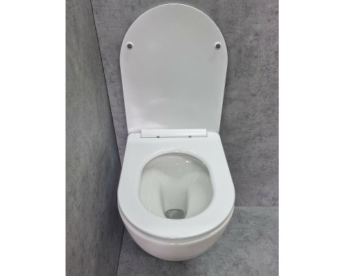 Унитаз CeramaLux TR2196 подвесной Белый глянцевый с сиденьем Микролифт