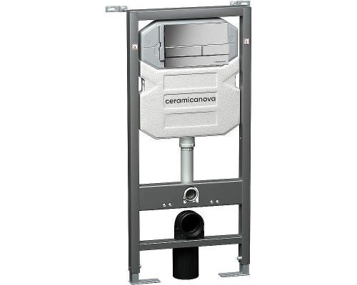 Комплект унитаза с инсталляцией Ceramicanova Forma CN3009_1002M_1000 с сиденьем Микролифт и клавишей смыва Хром матовый