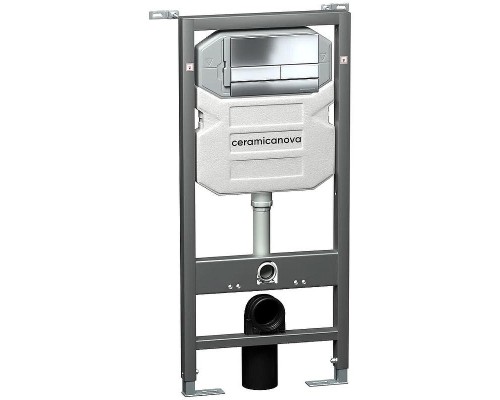 Комплект унитаза с инсталляцией Ceramicanova Metric CN3007_1002CH_1000 с сиденьем Микролифт и клавишей смыва Хром