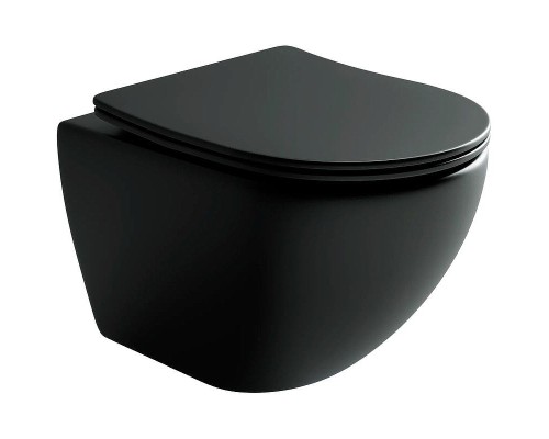 Комплект унитаза с инсталляцией Ceramicanova Metropol CN4002MB_1001B_1000 с сиденьем Микролифт и Черной матовой клавишей смыва