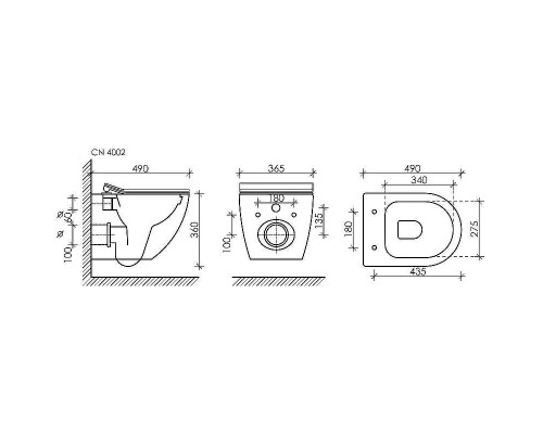 Комплект унитаза с инсталляцией Ceramicanova Metropol CN4002_1001M_1000 с сиденьем Микролифт и клавишей смыва Хром матовый