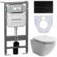Комплект унитаза с инсталляцией Ceramicanova Metropol CN4002_1002B_1000 с сиденьем Микролифт и Черной матовой клавишей смыва