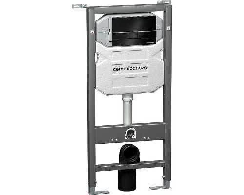 Комплект унитаза с инсталляцией Ceramicanova Metropol CN4002_1002B_1000 с сиденьем Микролифт и Черной матовой клавишей смыва