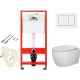 Комплект унитаза Ceramicanova Play CN3001 с инсталляцией Tece Base 9400413 с сиденьем Микролифт и Белой клавишей смыва