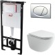 Комплект унитаза Ceramicanova Vogue CN4008T с инсталляцией Alcaplast Sadromodul AM101/1120-3:1 RU M71-0001 с сиденьем Микролифт и клавишей смыва Хром