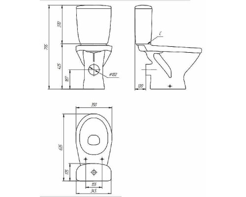 Унитаз компакт Cersanit Trento S-KO-TR011-3/6-PL-w с бачком и сиденьем Микролифт