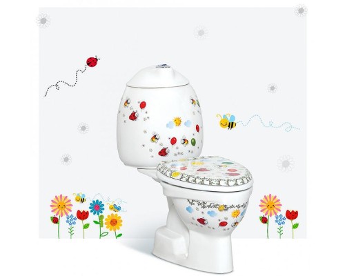 Унитаз компакт Creavit Cocuk CK300-11CB00E-FF00 Белый с декором без сиденья без бачка