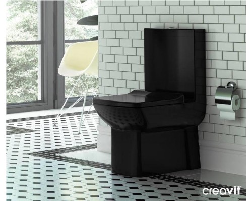 Унитаз биде Creavit Lara LR360-00SI00E-0000 Черный без бачка и сиденья