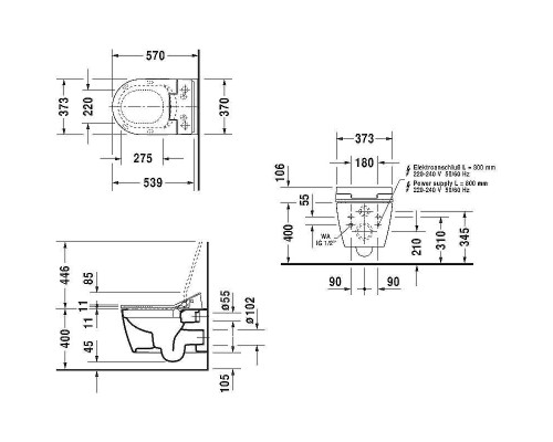 Унитаз Duravit ME by Starck 2529590000 подвесной без сиденья