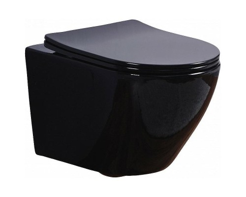 Унитаз Esbano Azalea ESUPAZALB подвесной Черный глянцевый с сиденьем Микролифт