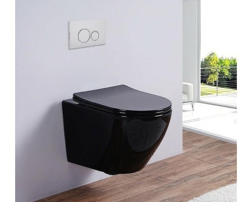 Унитаз Esbano Azalea ESUPAZALB подвесной Черный глянцевый с сиденьем Микролифт